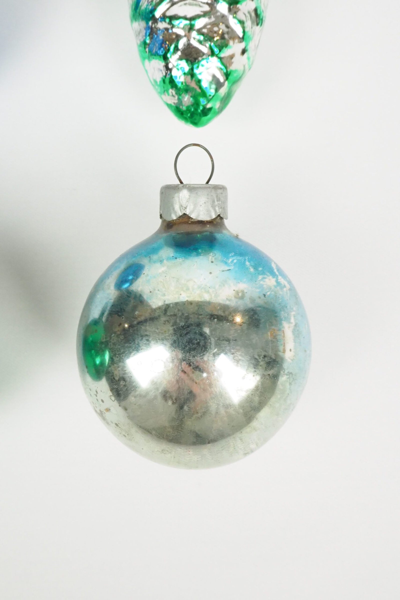 4 Antique Glass Baubles