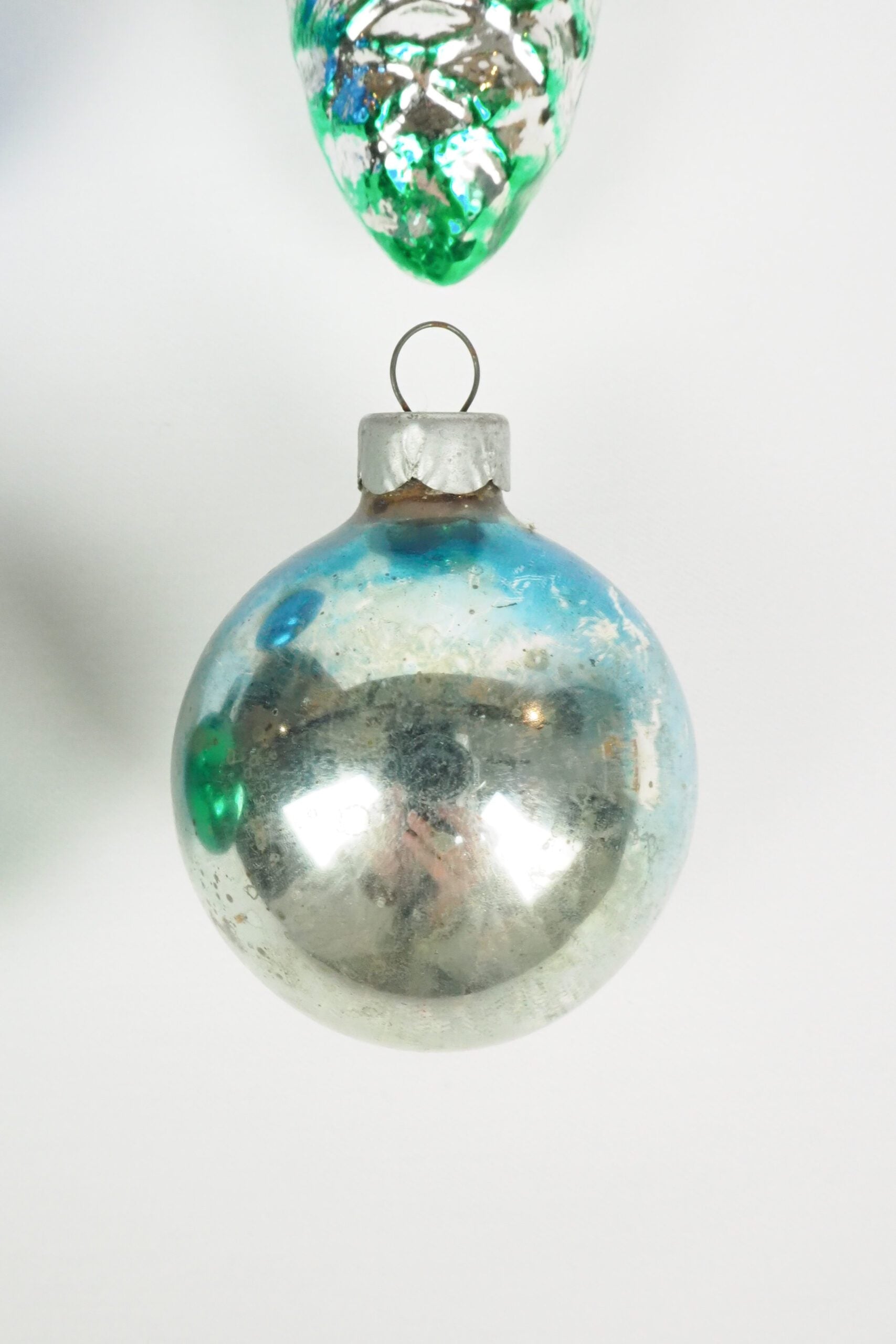 4 Antique Glass Baubles