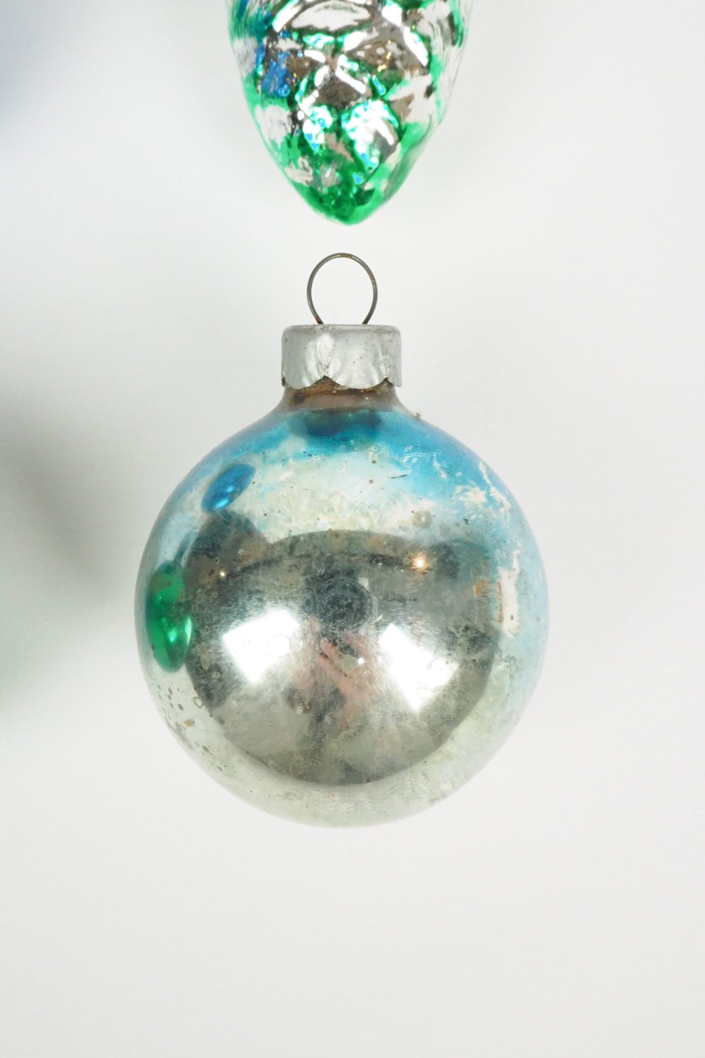 4 Antique Glass Baubles