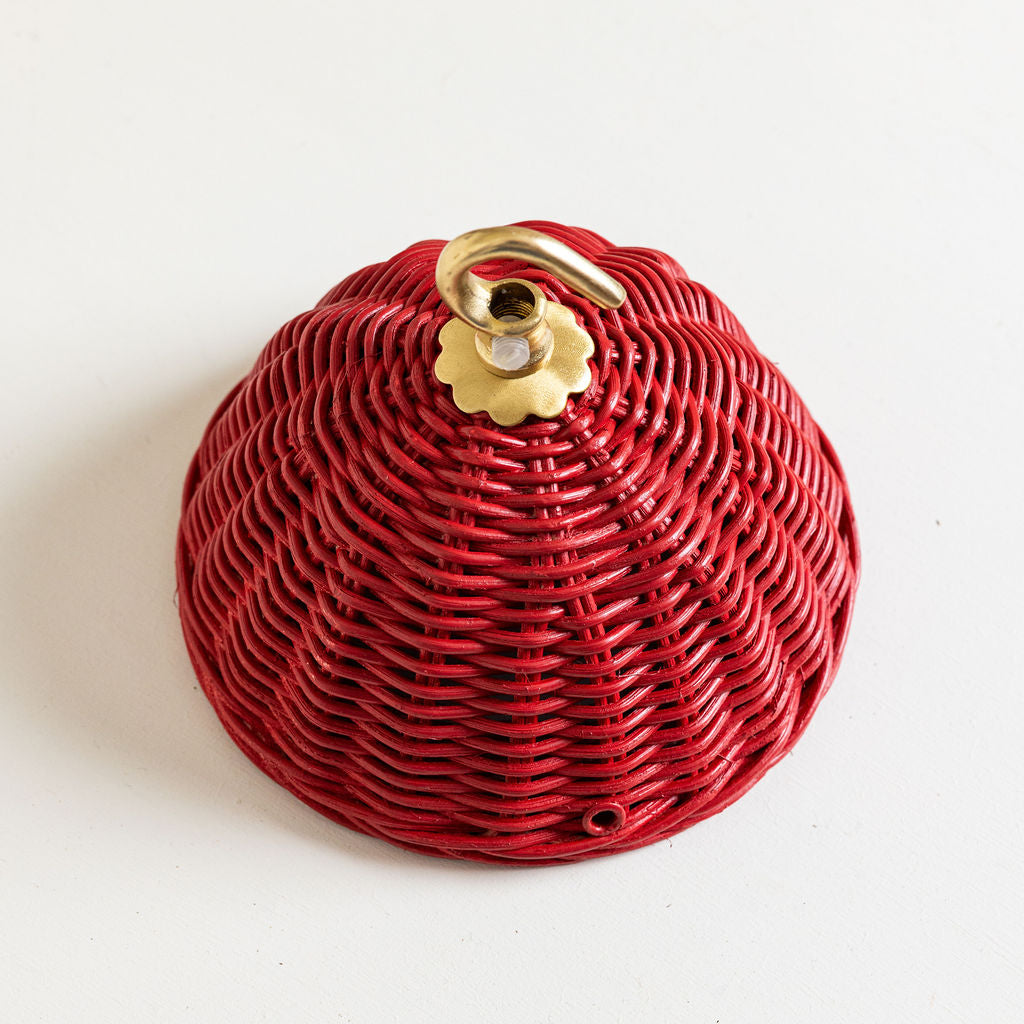 Rita Rattan Ceiling Rose, Light Blue