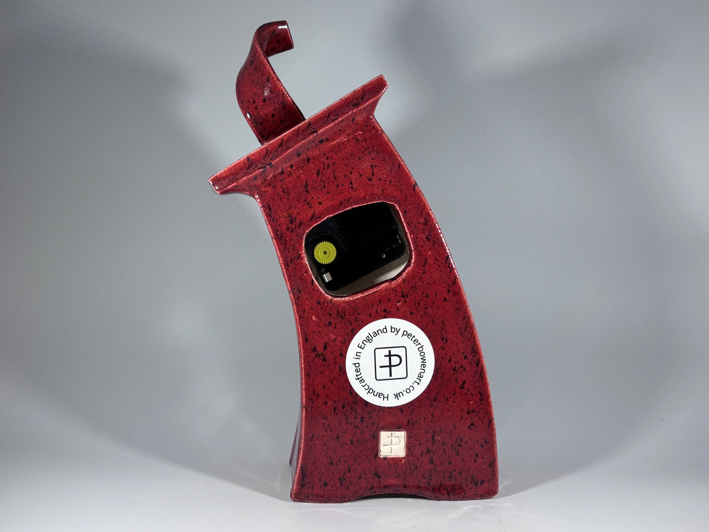 Ceramic Mantel Clock - Speckled Red