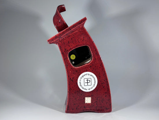 Ceramic Mantel Clock - Speckled Red