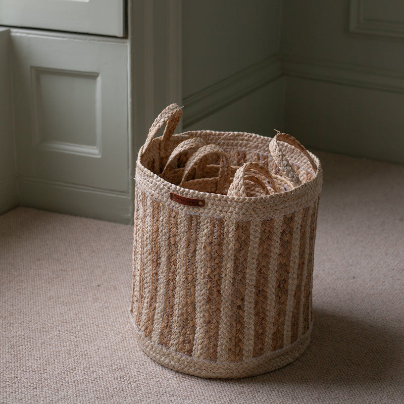 Maize Stripe Storage Basket Set of 3 - Natural