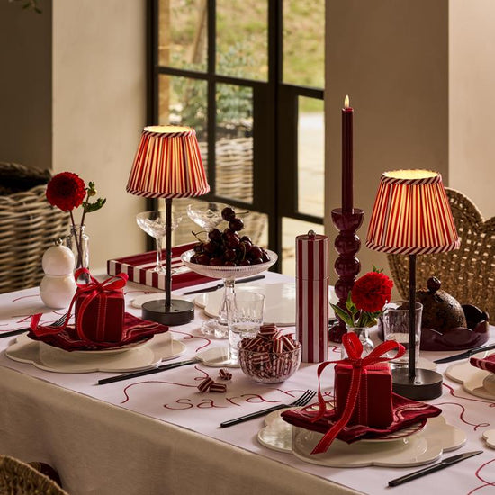 Red Striped Lampshade - 16cm
