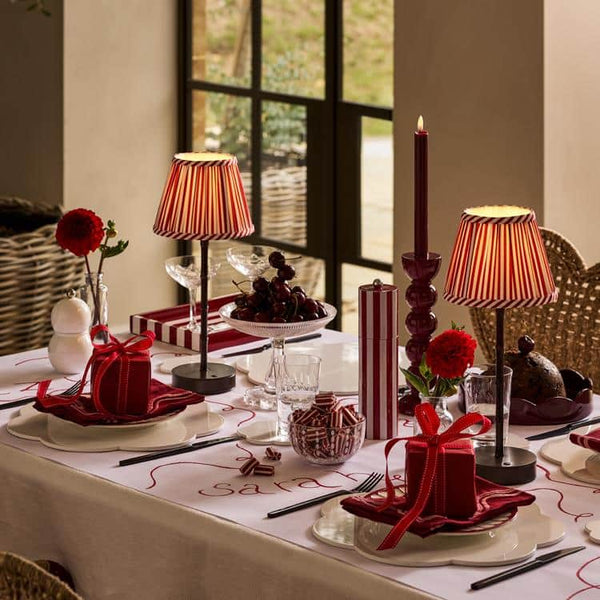Red Striped Lampshade - 16cm