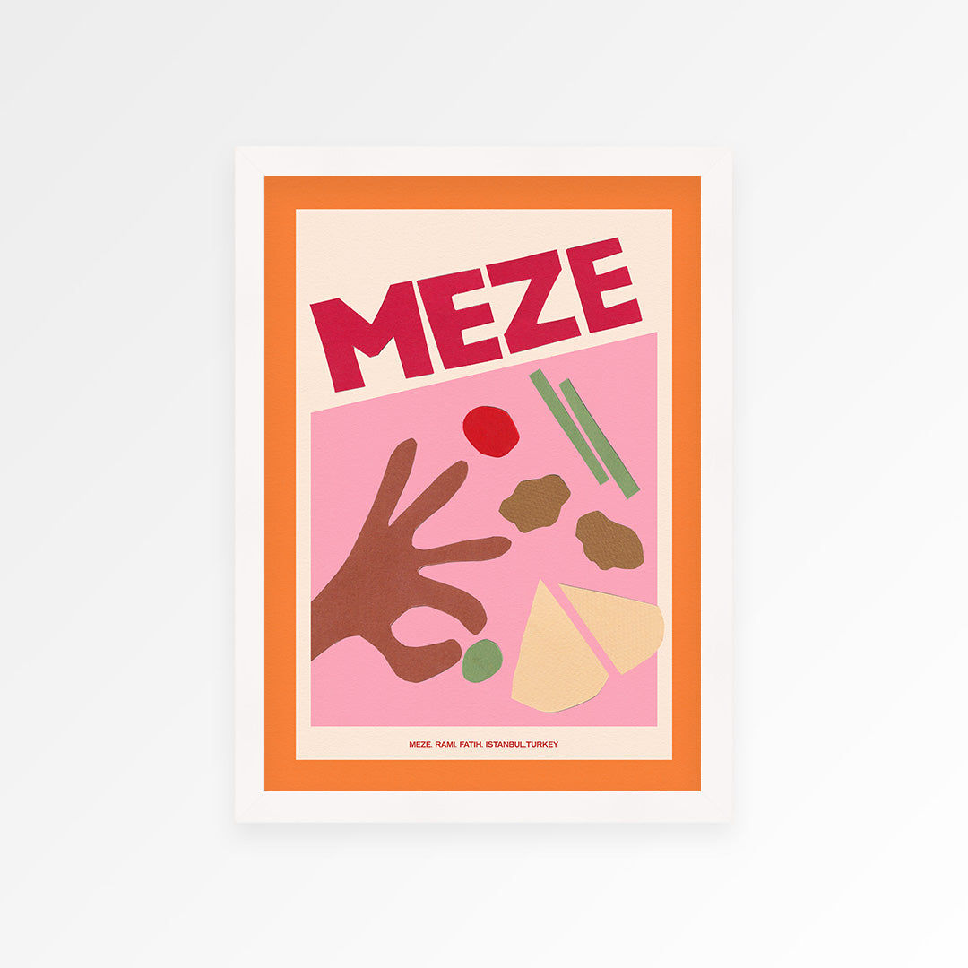Meze Hand Collaged Print