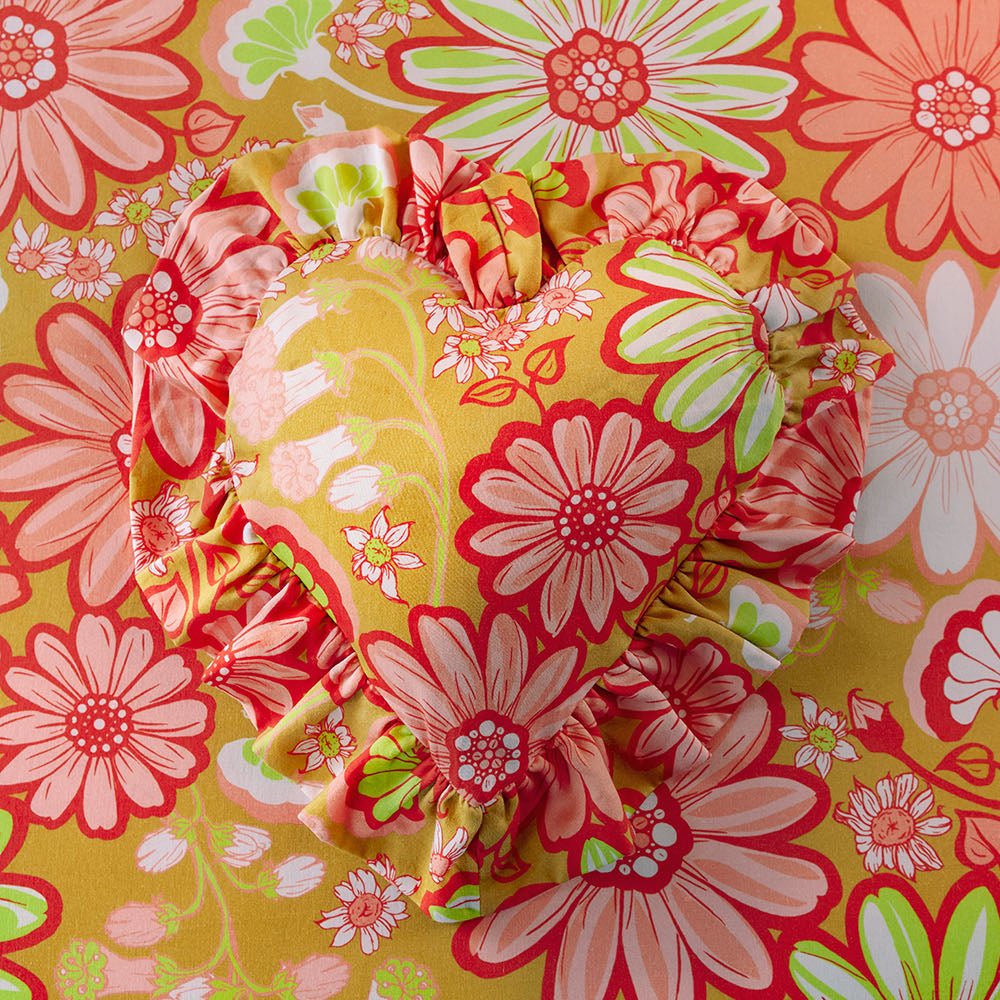 Young Hearts Ruffle Cushion in Gladys