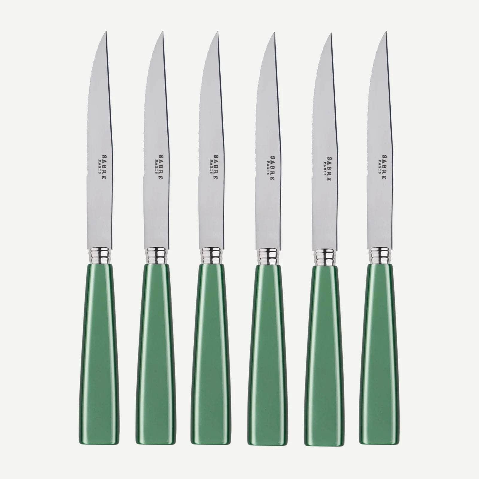 Icône Set of 6 Steak Knives, Garden Green