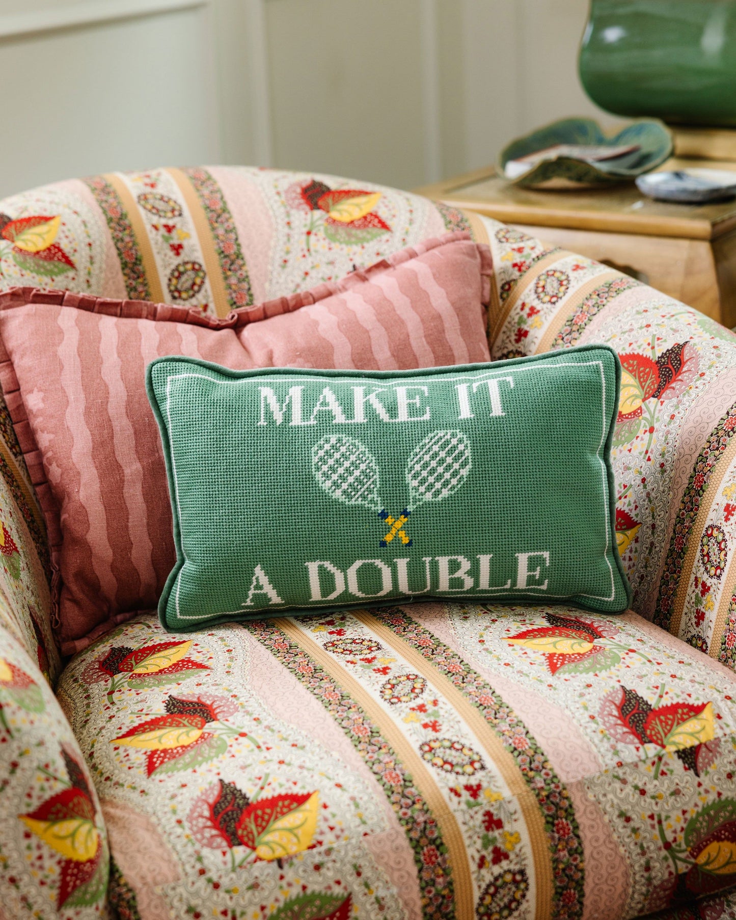 Make It A Double Needlepoint Pillow