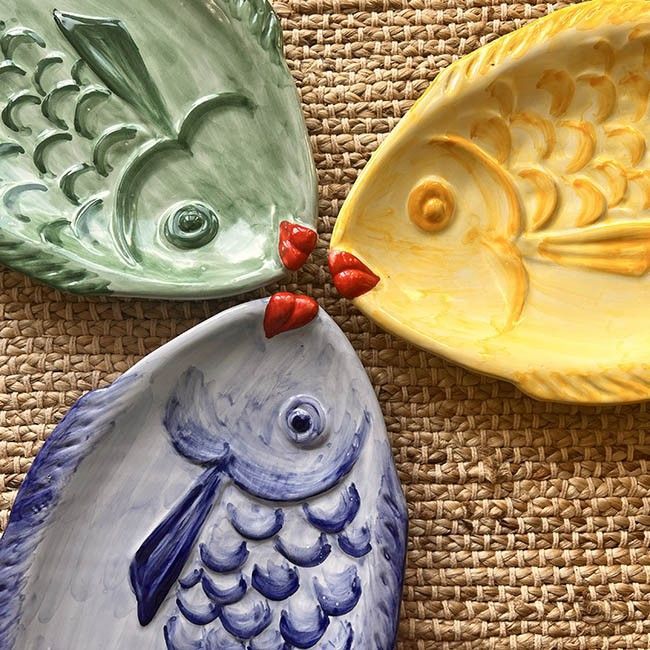 Baci Fish Platter 35 cm Green