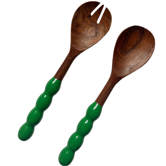 Bobbin Salad Servers | Apple Green