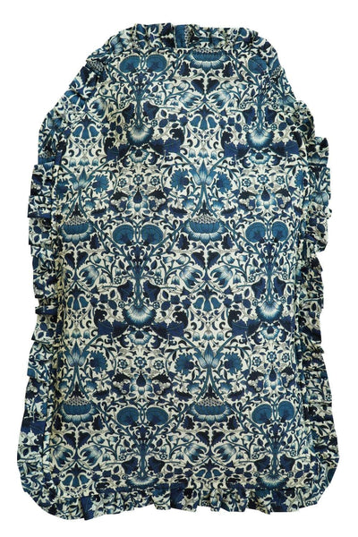 Liberty Fabric Ruffle Edge Hot Water Bottle LODDEN NAVY
