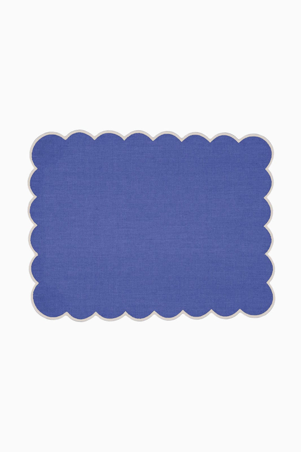 Zero-Waste Scalloped Linen Placemats Klein Blue - Set of 2
