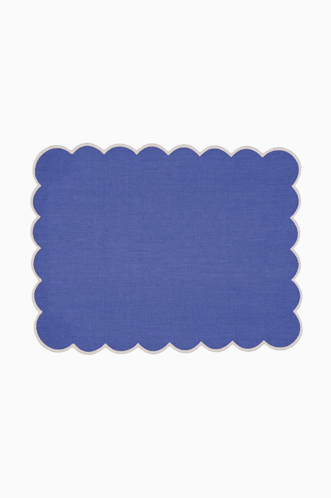 Zero-Waste Scalloped Linen Placemats Klein Blue - Set of 2