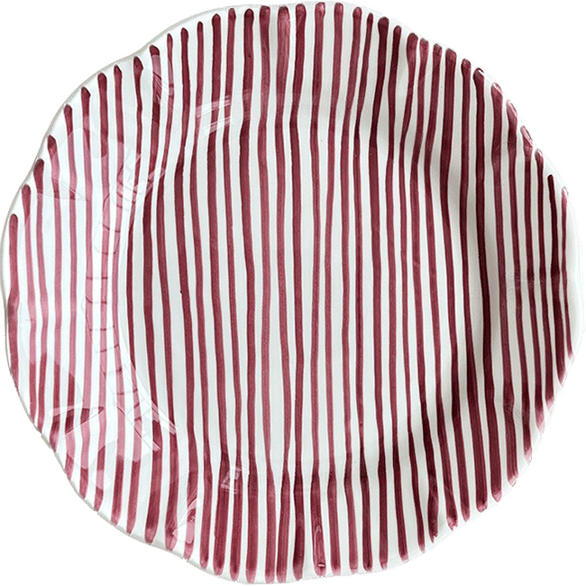 Fine Stripe Plate 20 cm Bordeaux