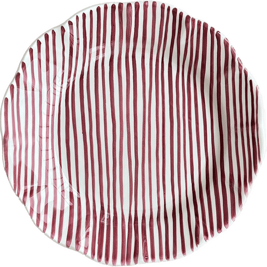 Fine Stripe Plate 20 cm Bordeaux
