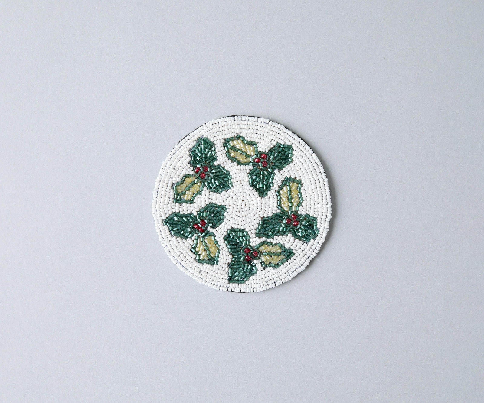 Hand-sewn Embroidery Seed Beaded Coasters
