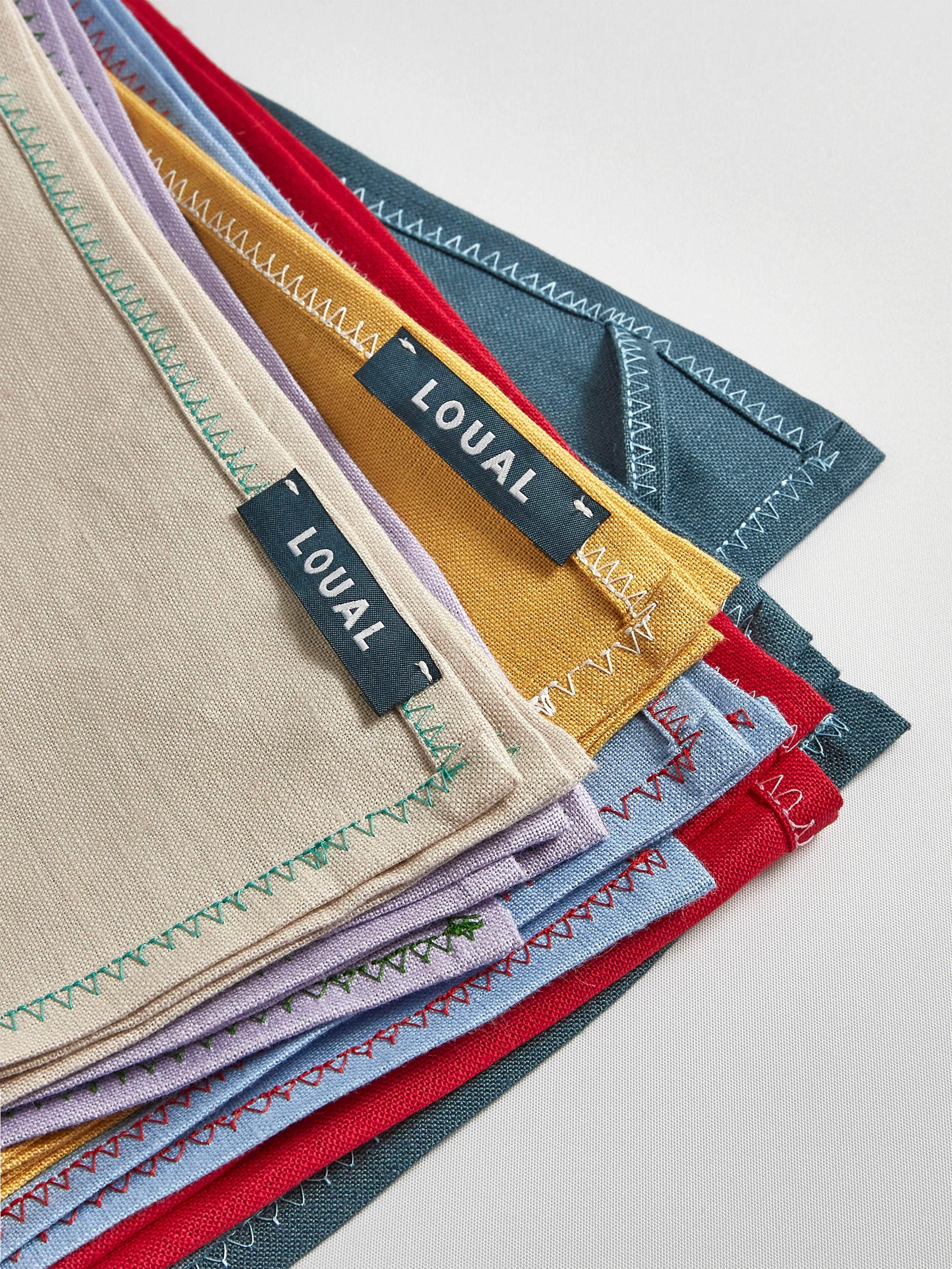 Irish Linen Hand + Tea Towel - Red