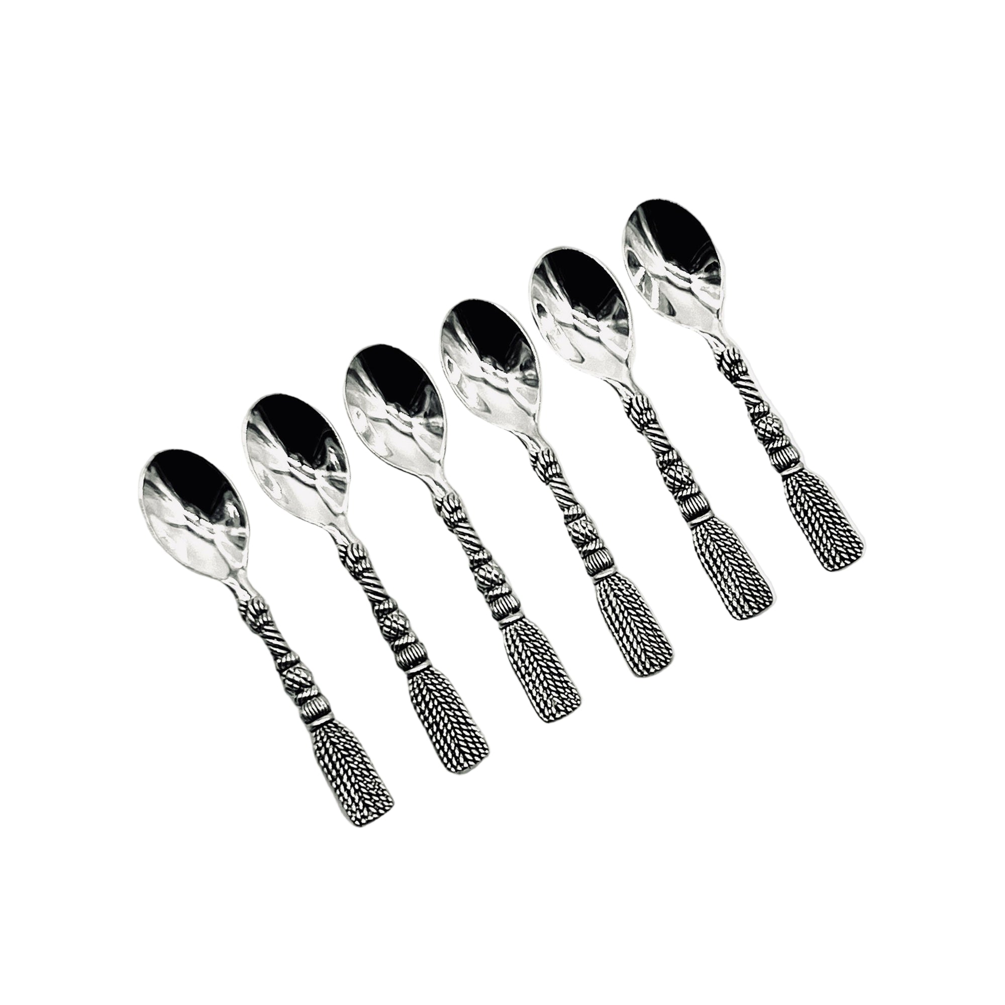 Six Silver-Plated Tassel Moka Spoons