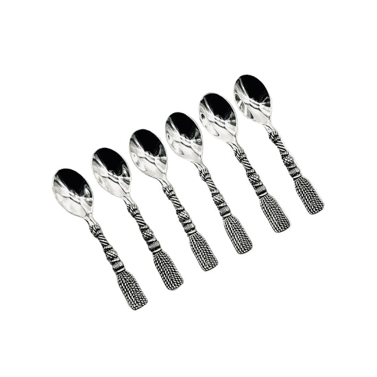 Six Silver-Plated Tassel Moka Spoons