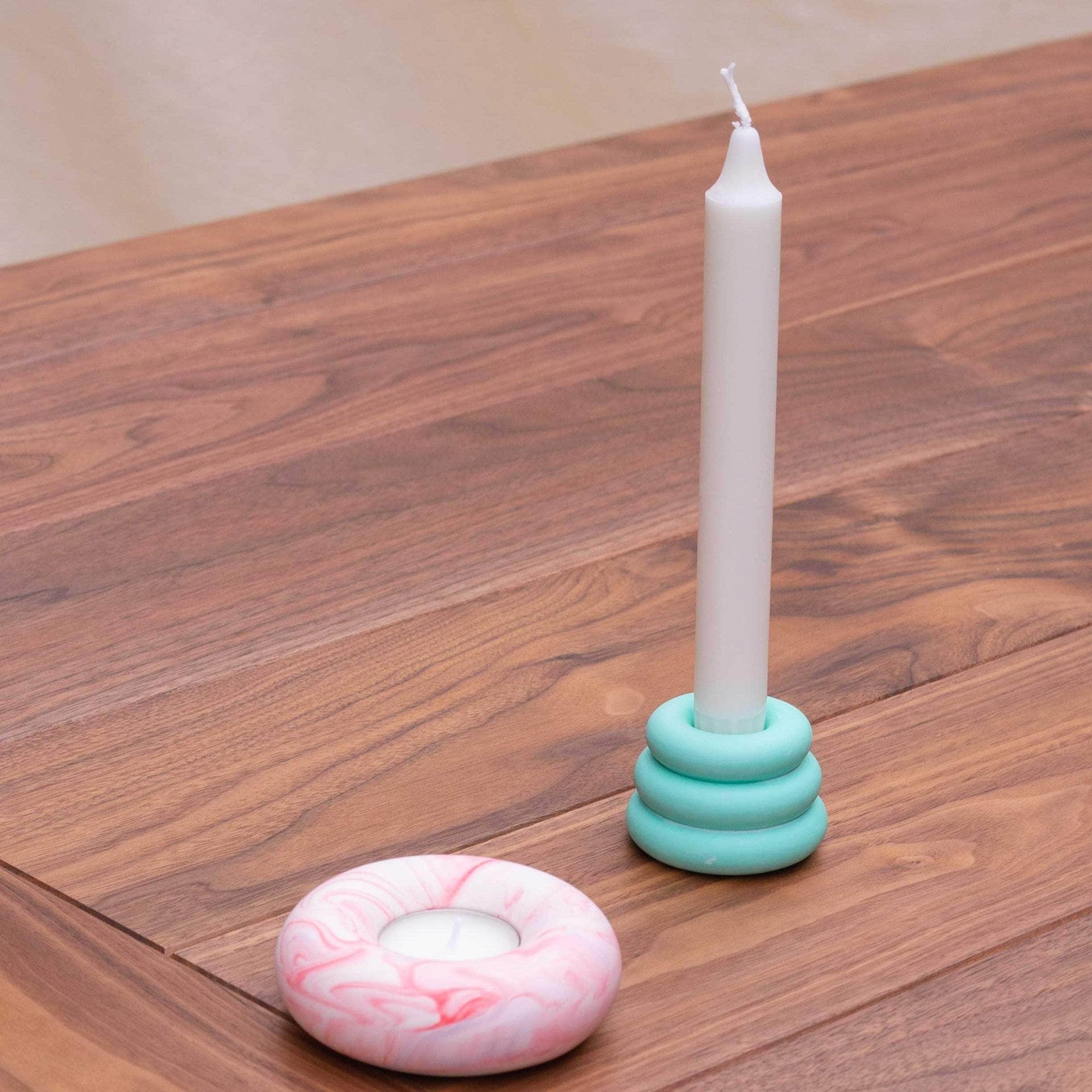 Dark Petrol Triple O Candleholder