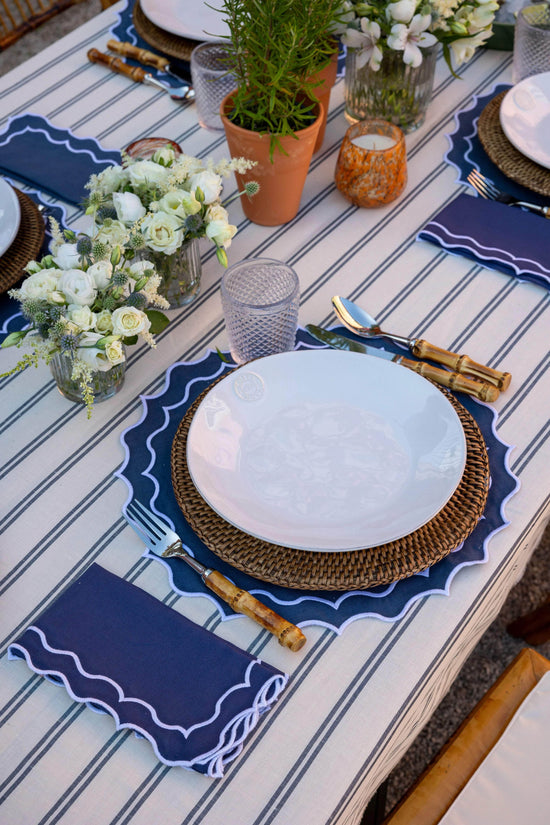 Navy Placemat, Blue with White