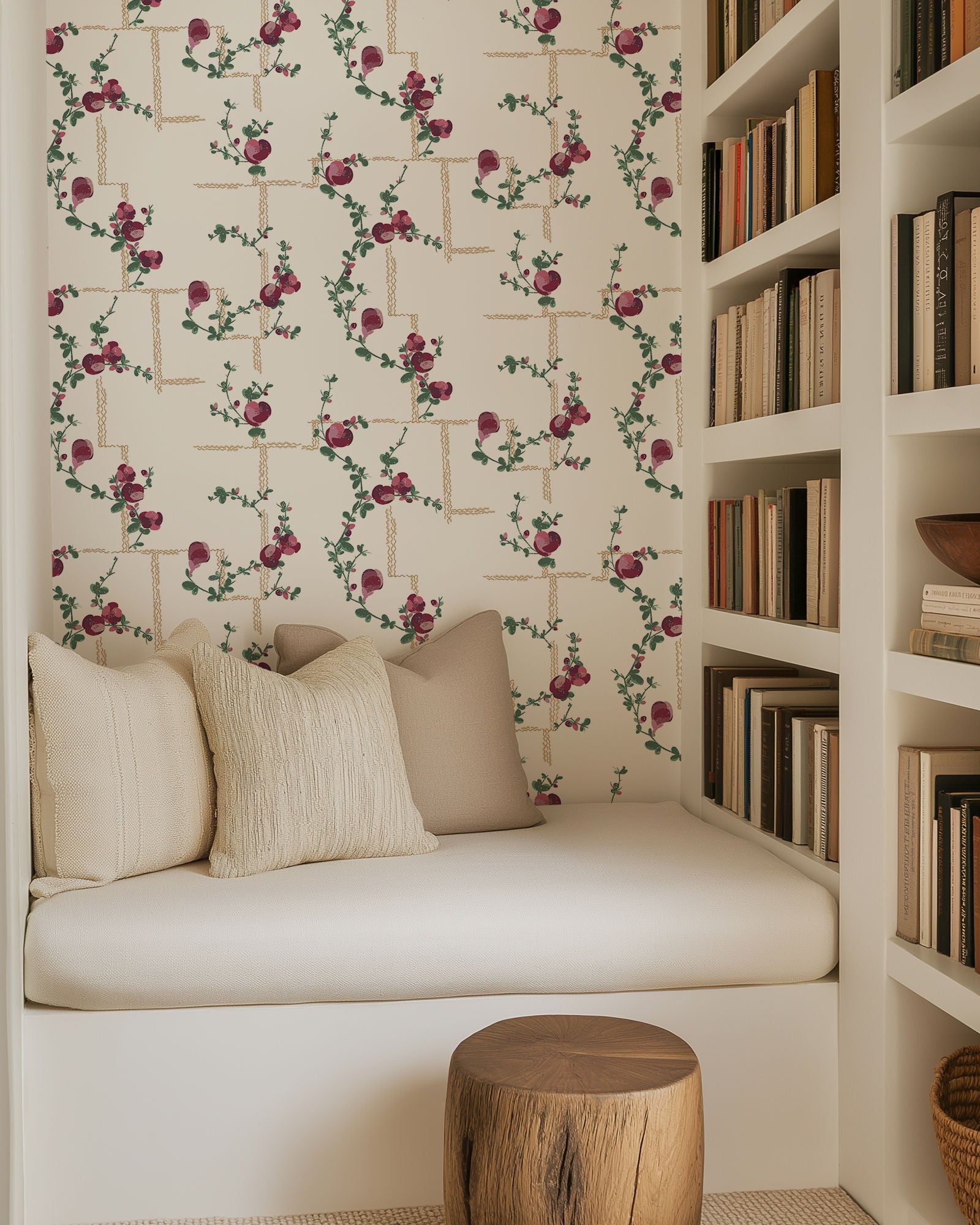 Coco - Wallpaper - Fuchsia on White