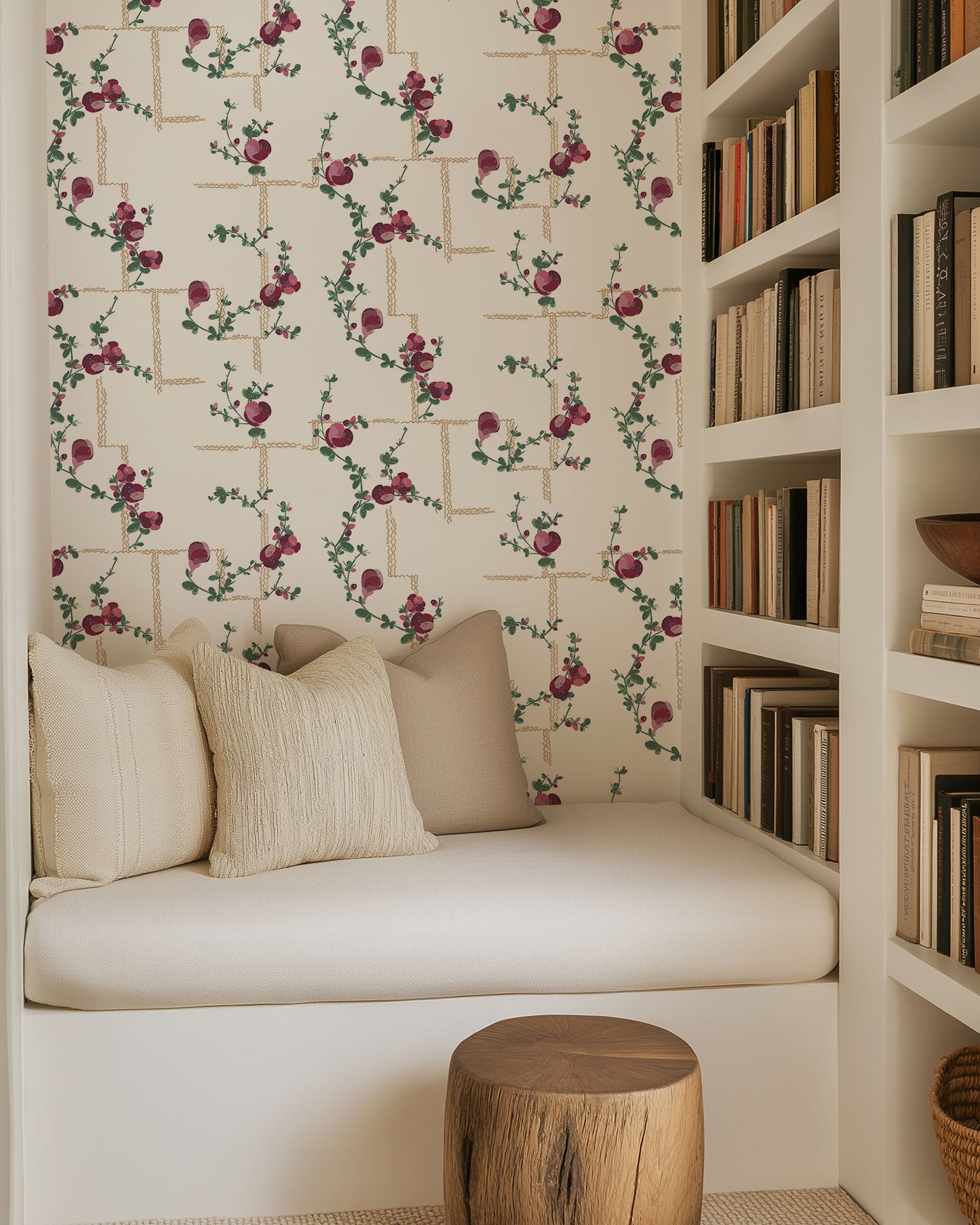 Coco - Wallpaper - Fuchsia on White