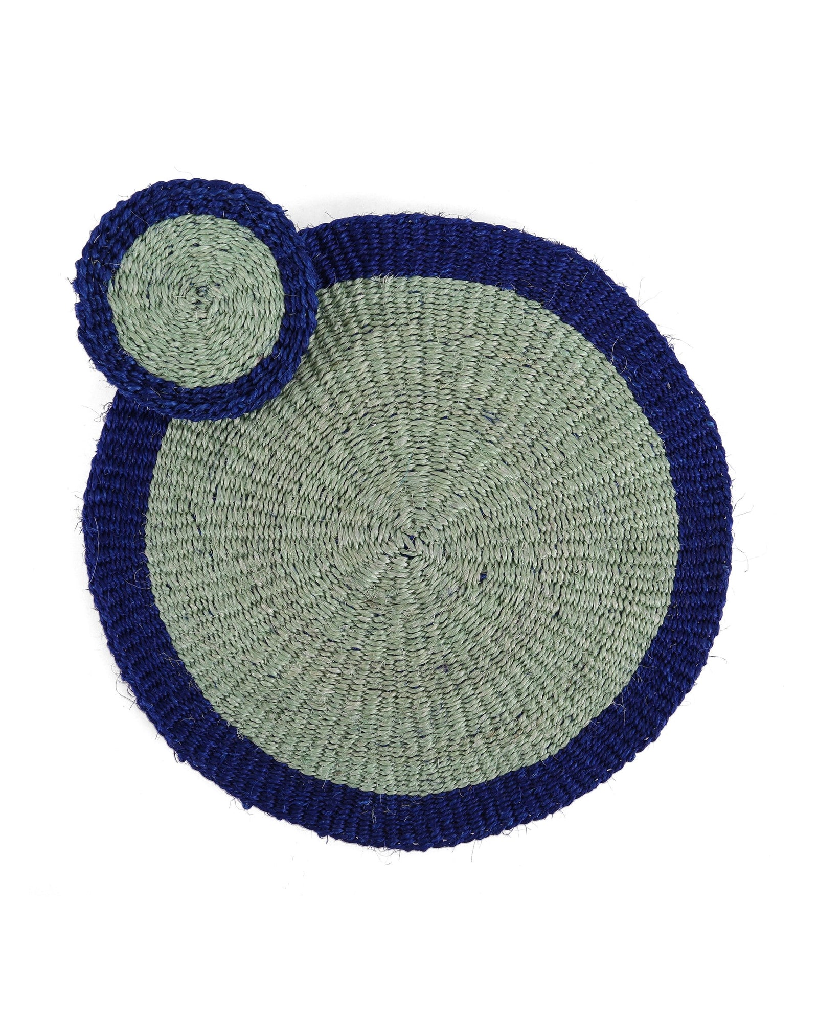 KALAMU: Sapling Green and True Blue Sisal Circular Placemat