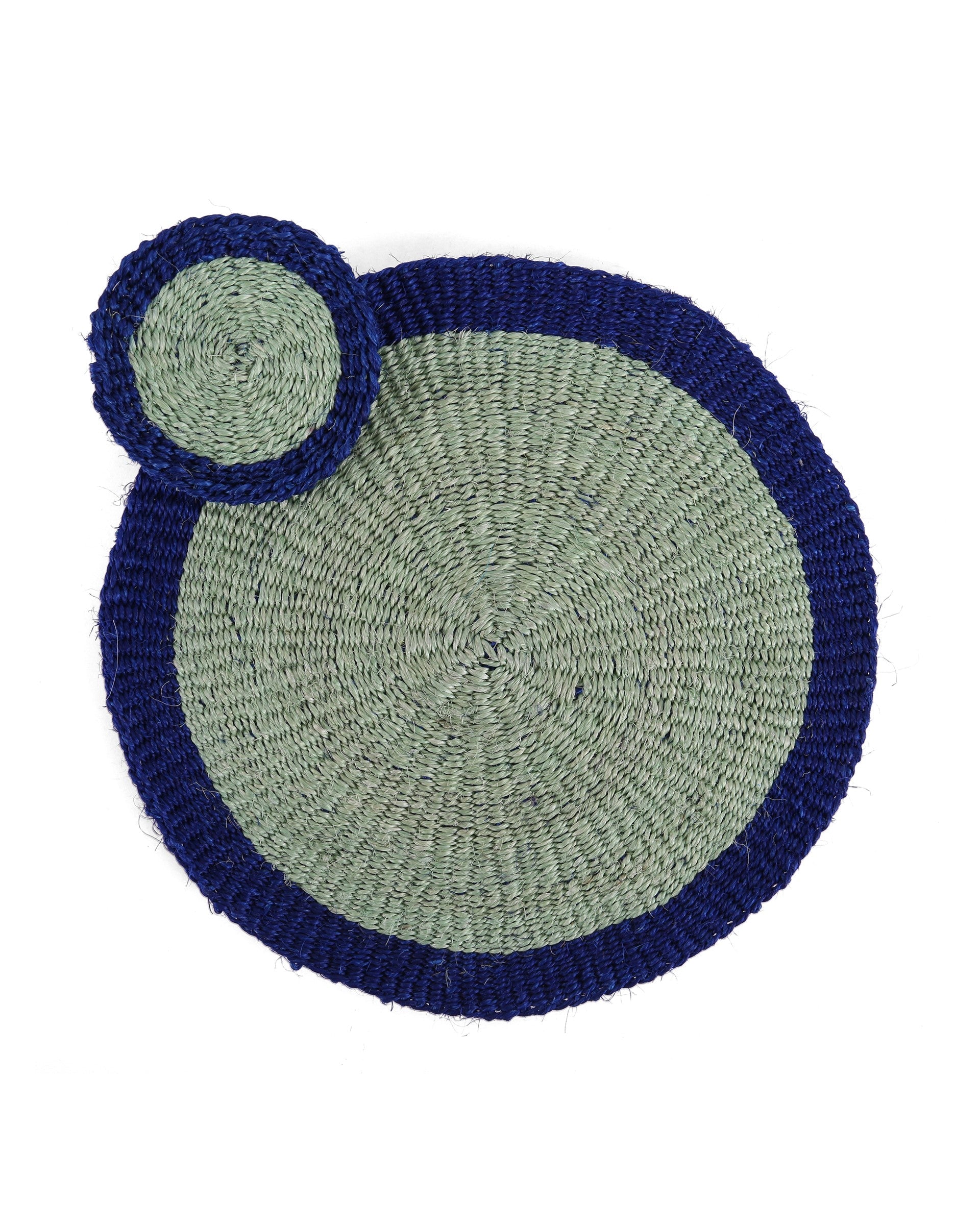 KALAMU: Sapling Green and True Blue Sisal Circular Placemat