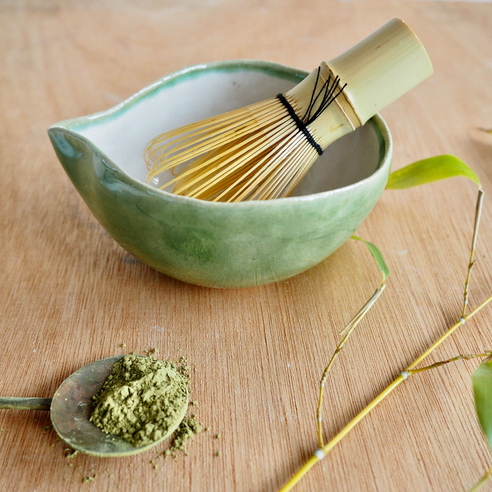 Handmade Green Ceramic Matcha Mixing Jug / Bowl