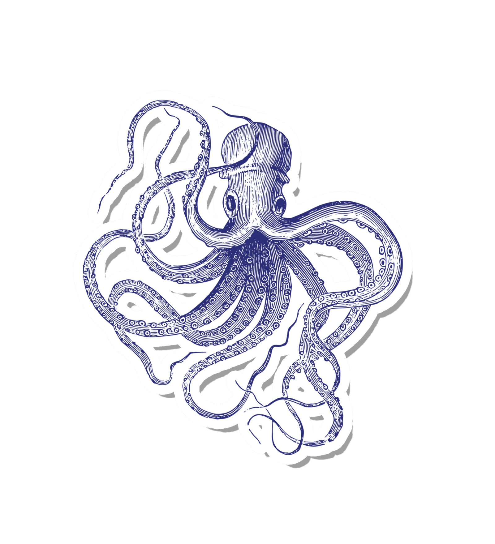 Vintage Ink Octopus DIY Plate Sticker Decoration