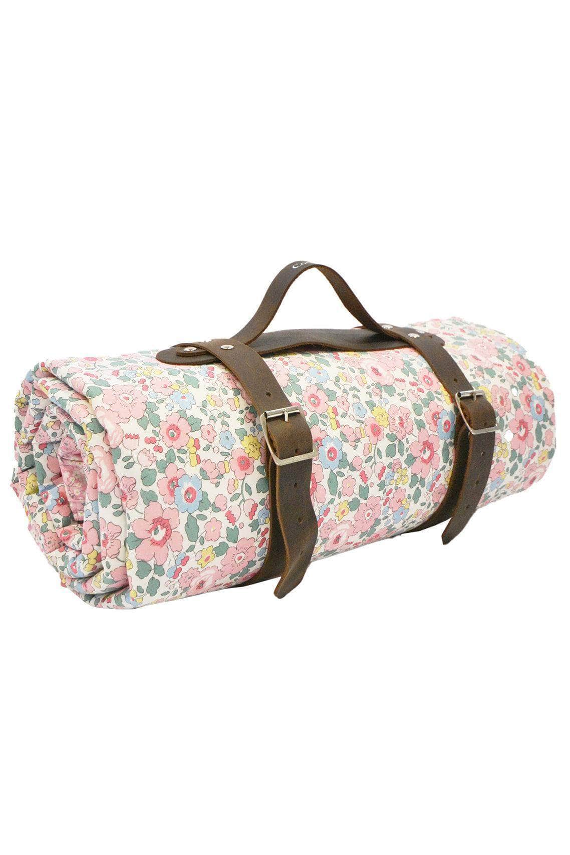 Picnic Blanket Made With Liberty Fabric Betsy Candy Floss & Mitsi Valeria Pink