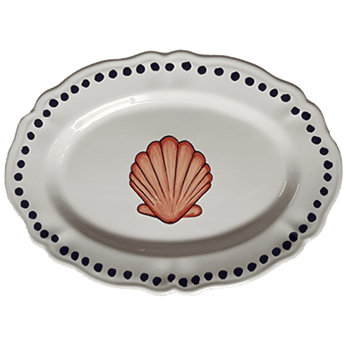 Estate Red Shell Oval Platter 32cm