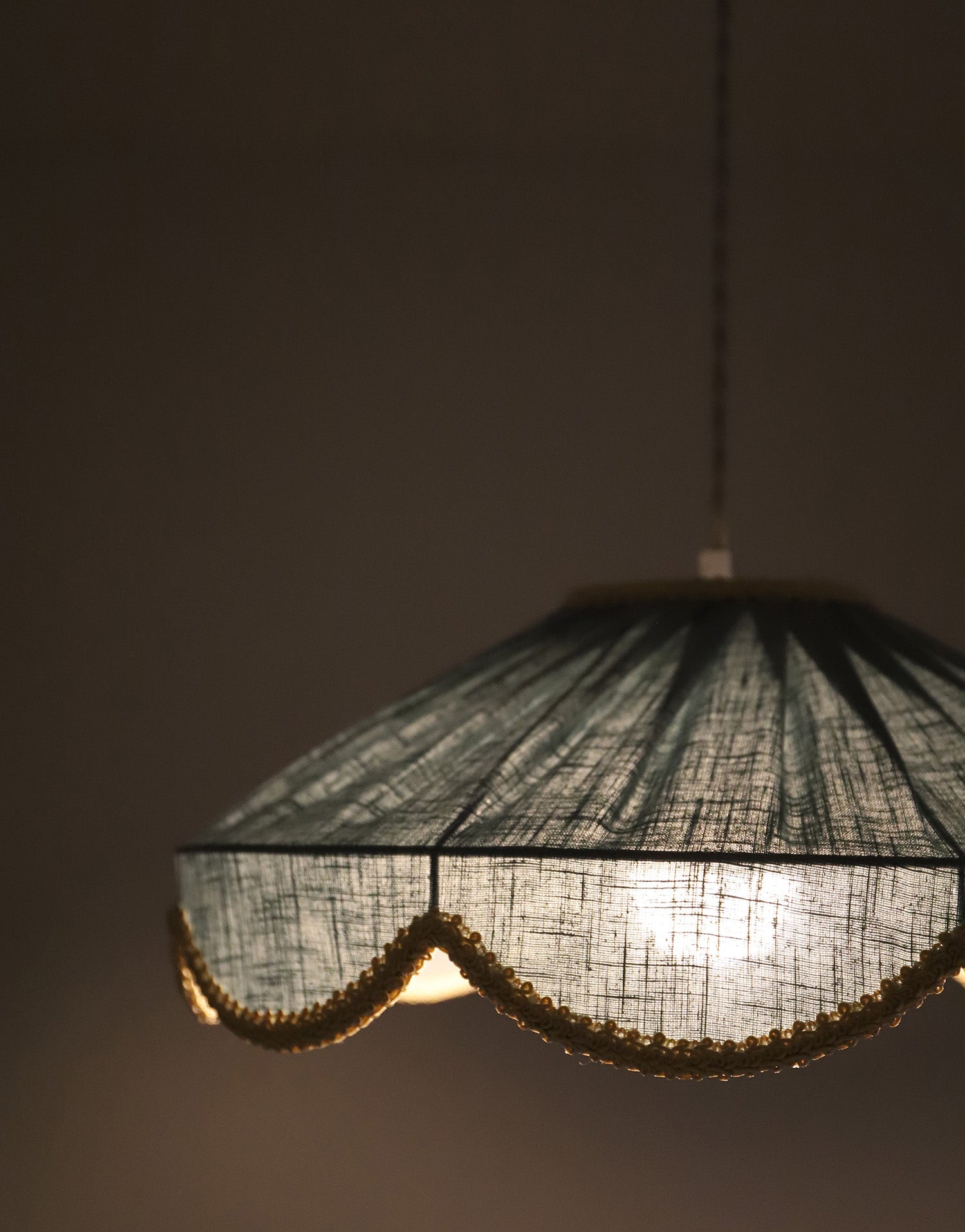 Cosette Solid-Colored Floral-Shaped Pendant Light Mineral Blue