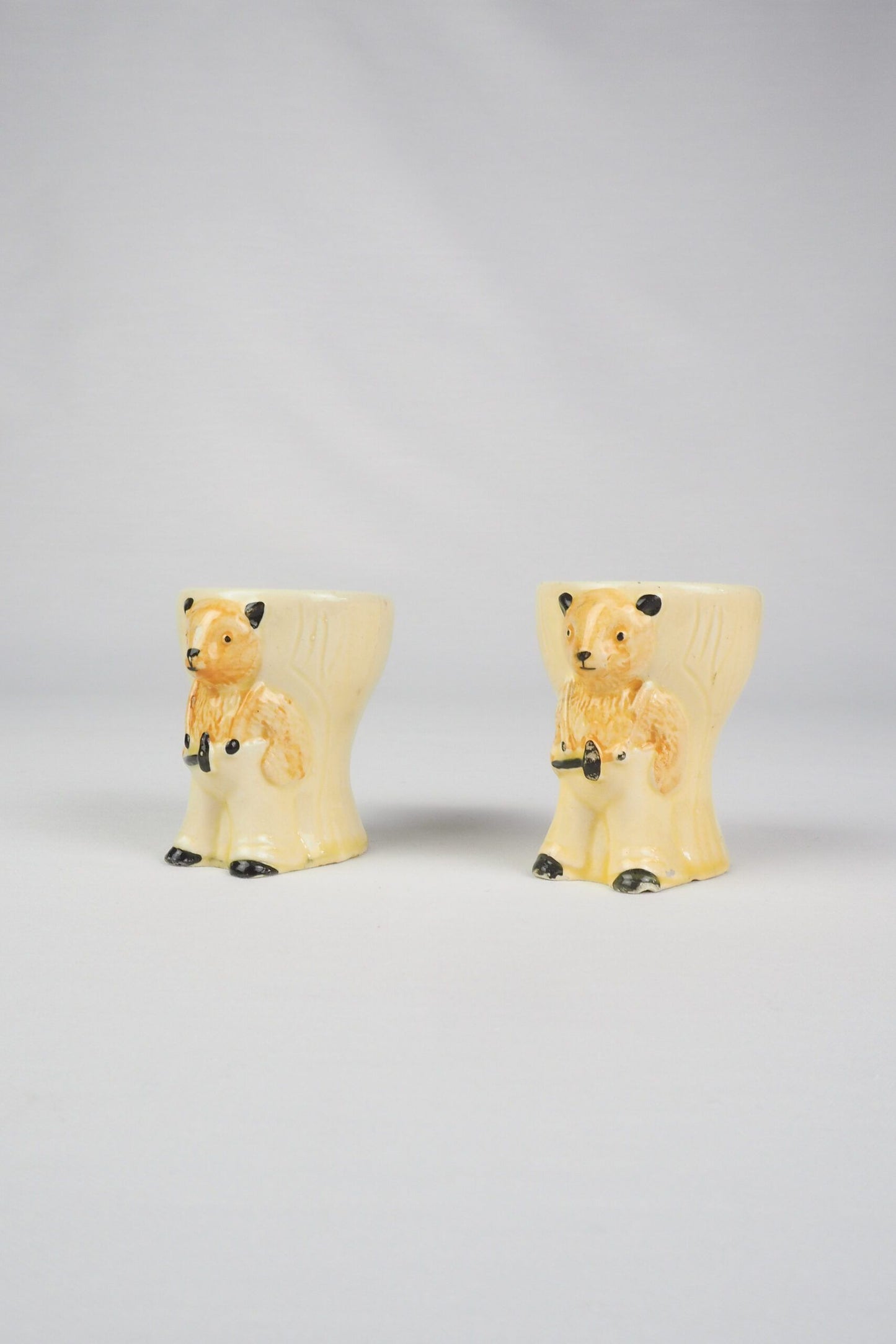 Pair of Vintage Sooty Egg Cups