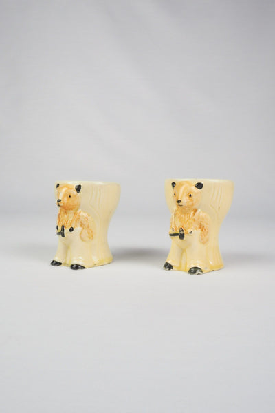 Pair of Vintage Sooty Egg Cups