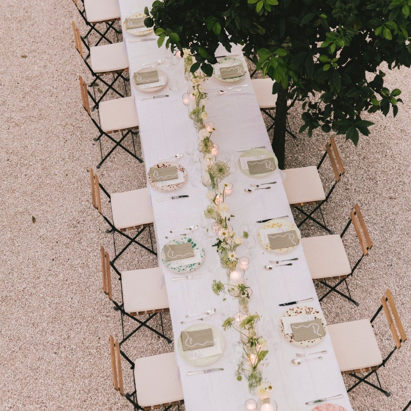 Wavy Linen Napkins Sage Green/White - Set of 2