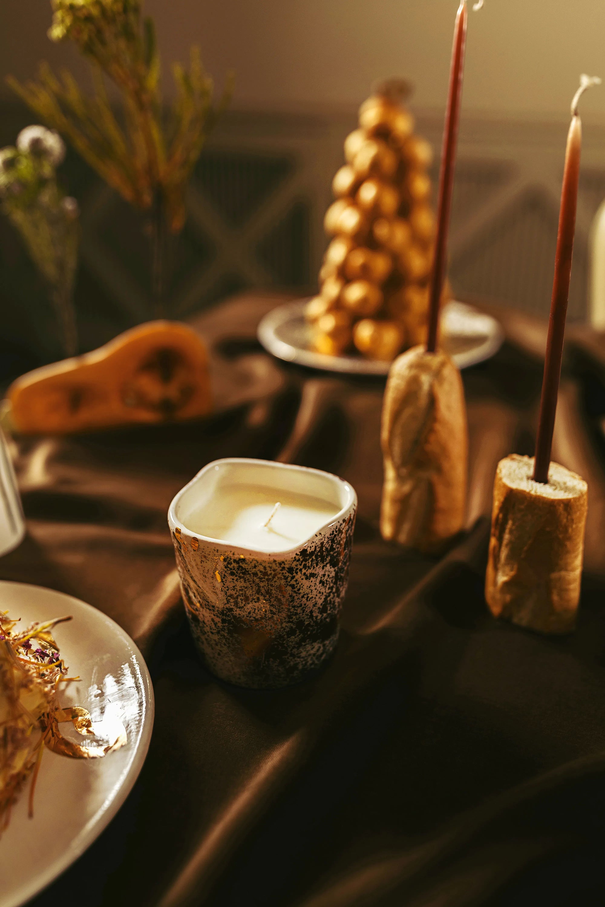 Gold Splatter Candle