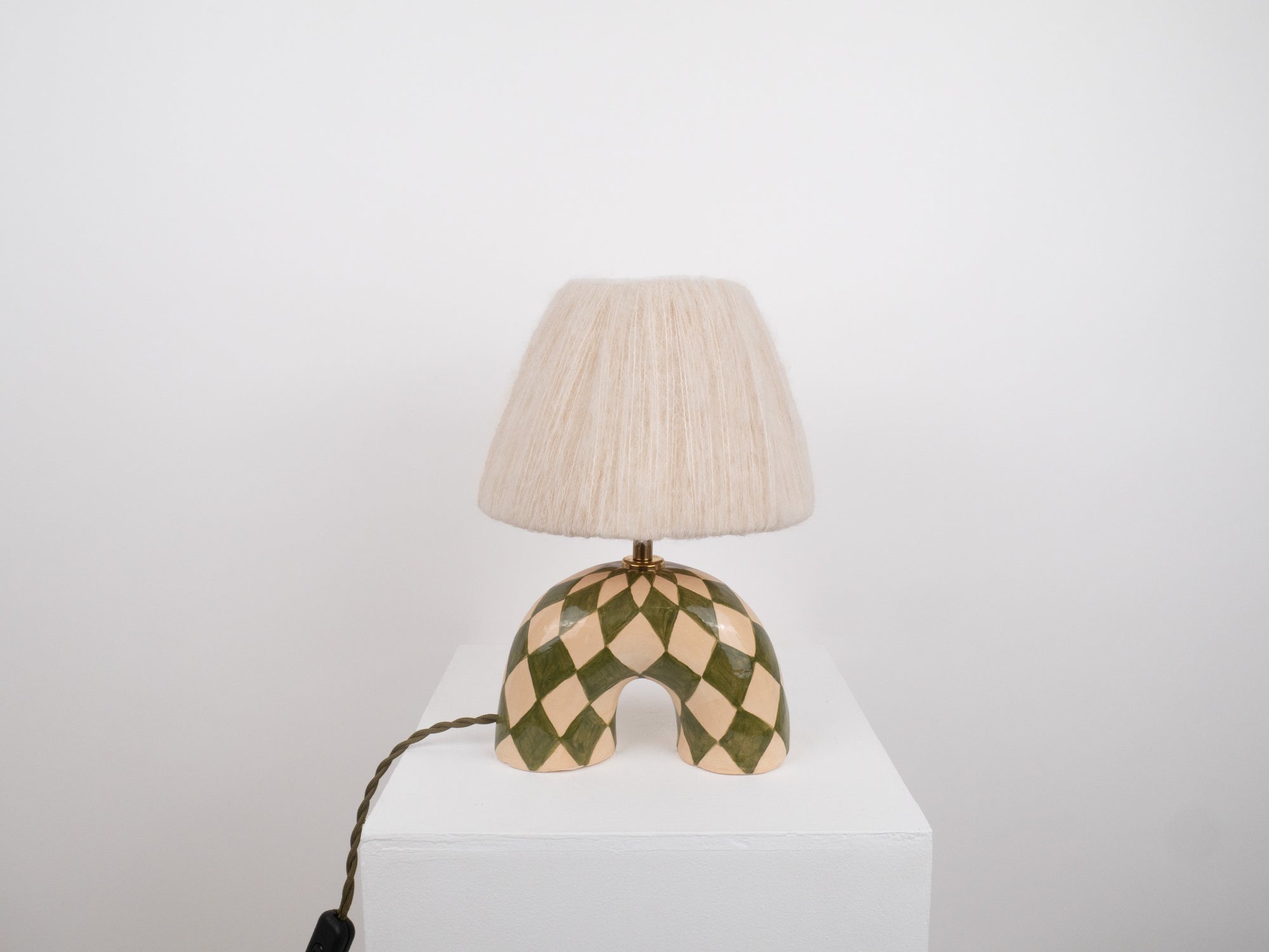 'Me' Table Lamp - Green Diamonds
