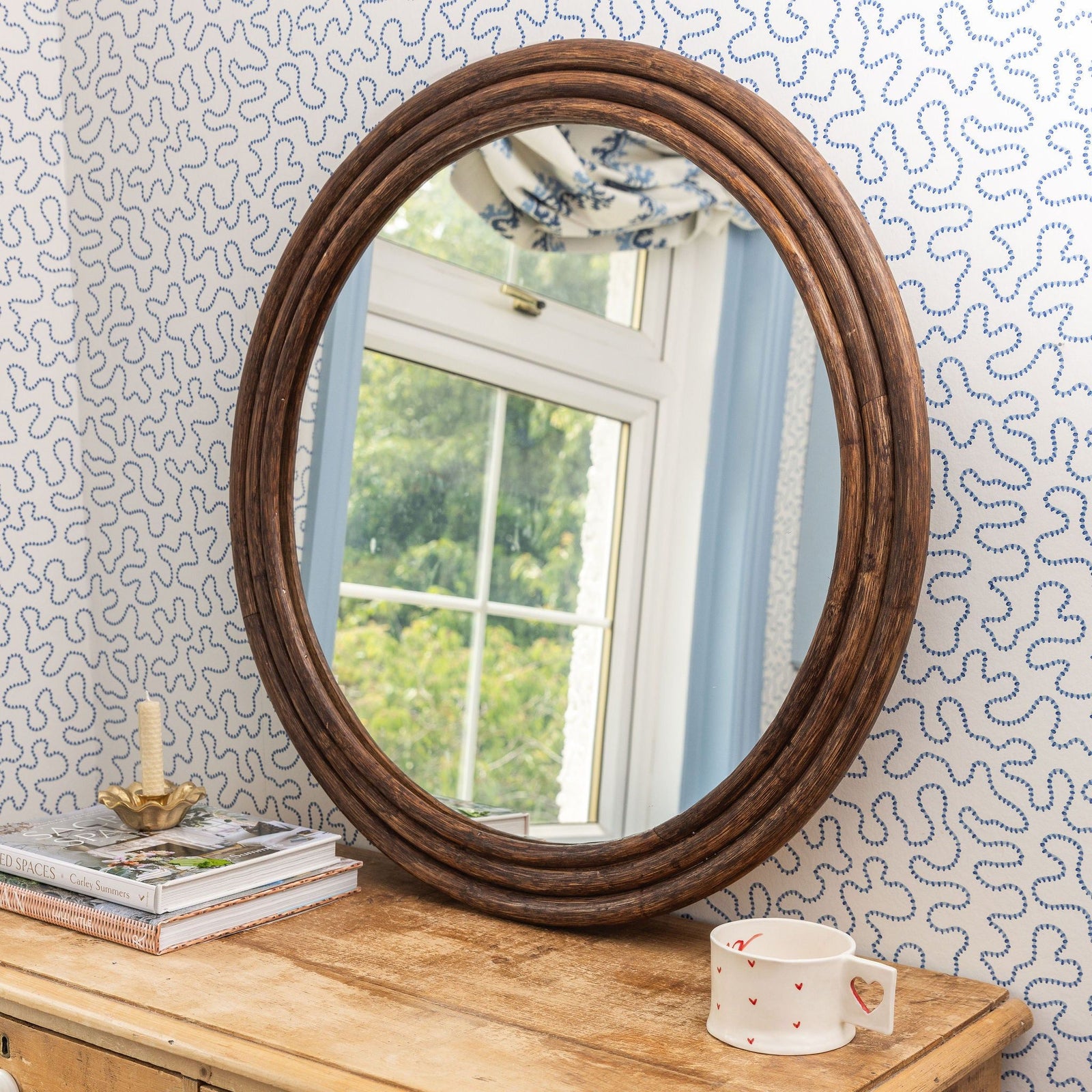 Round Mirror Teak