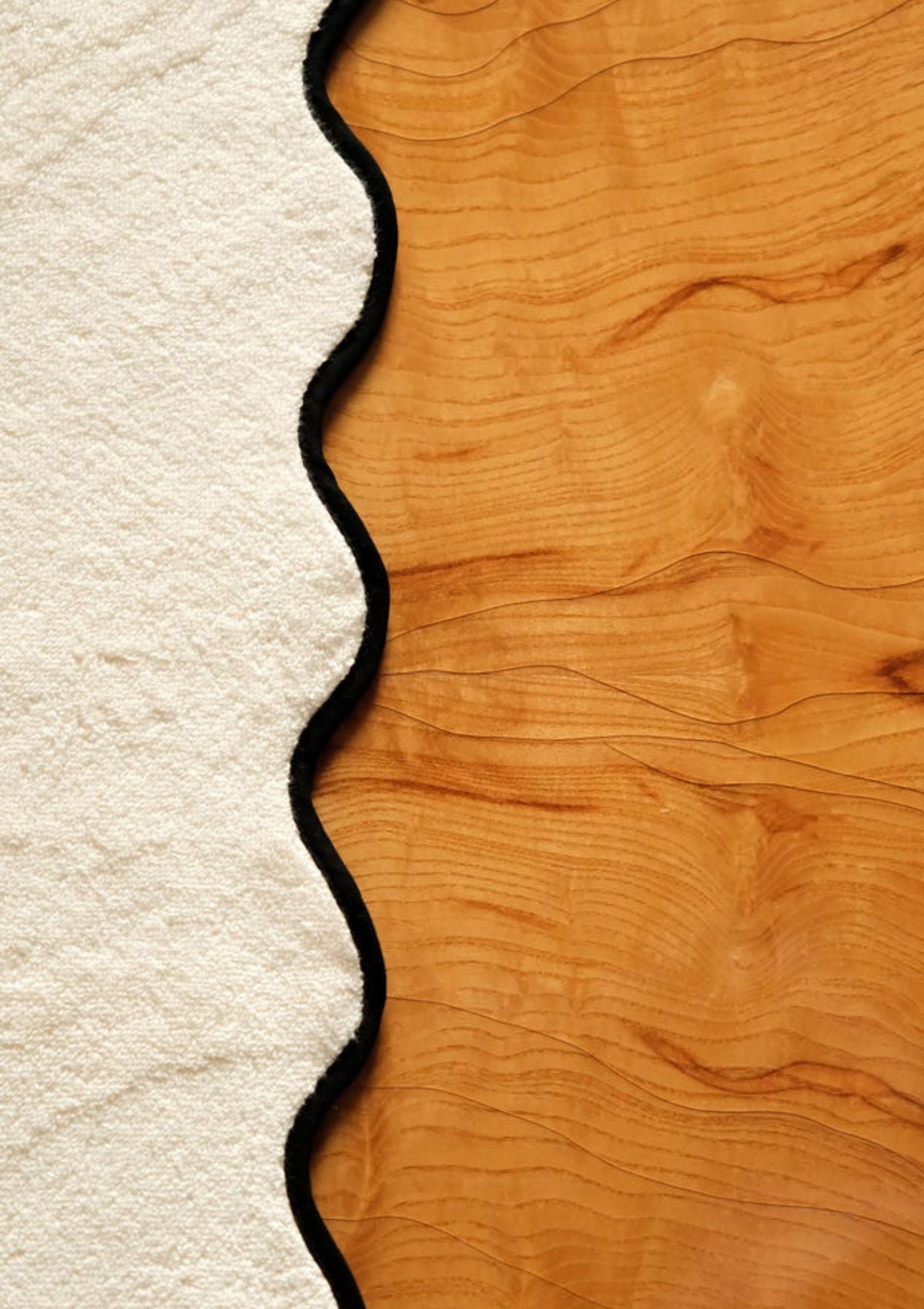 Ivory & Black Cotton Wavy Bath Sheet