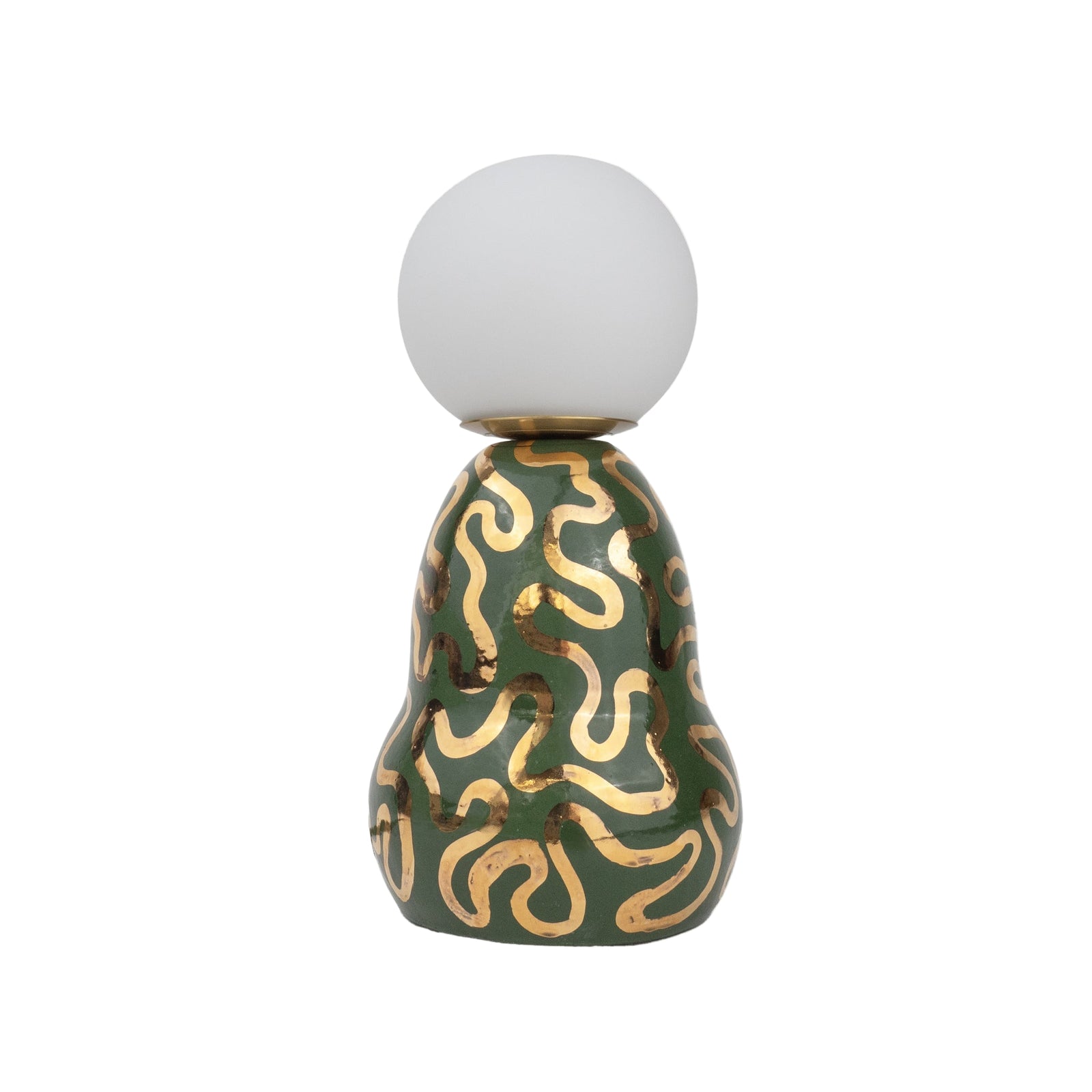 'Wiggle' Table Lamp w/ Bulb - Green & Gold
