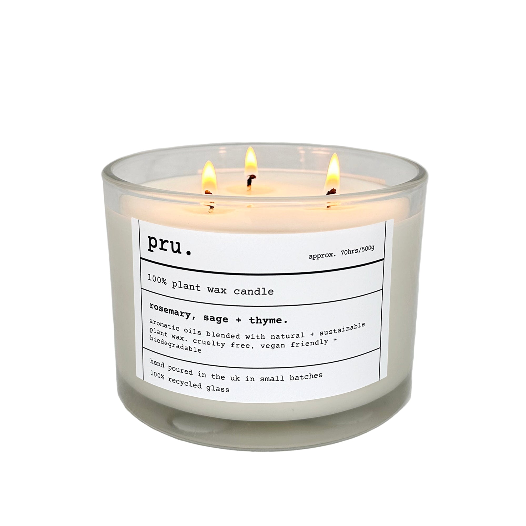 Three Wick Candle - Rosemary, Sage + Thyme