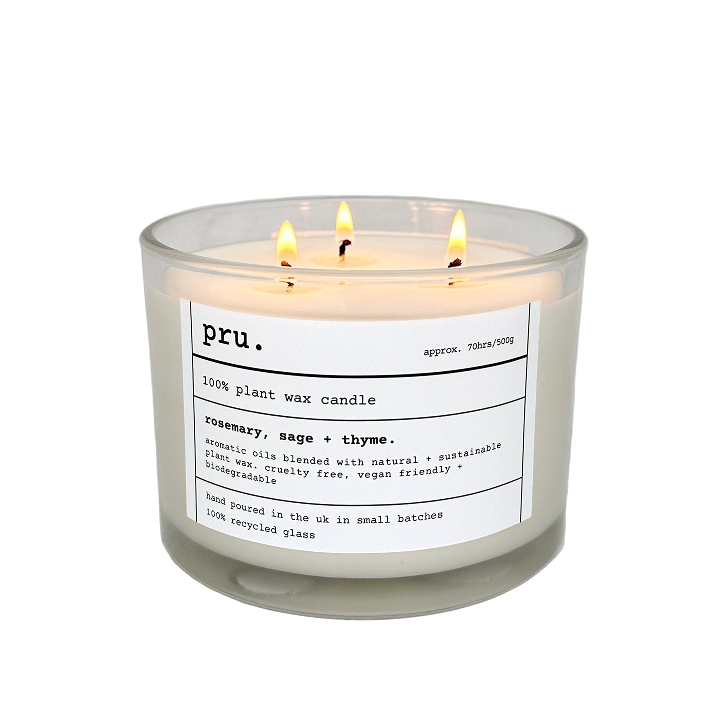 Three Wick Candle - Rosemary, Sage + Thyme