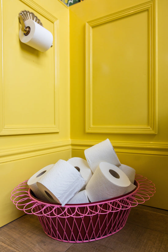 Wire Basket Planter | Ruby Red and Candy Pink