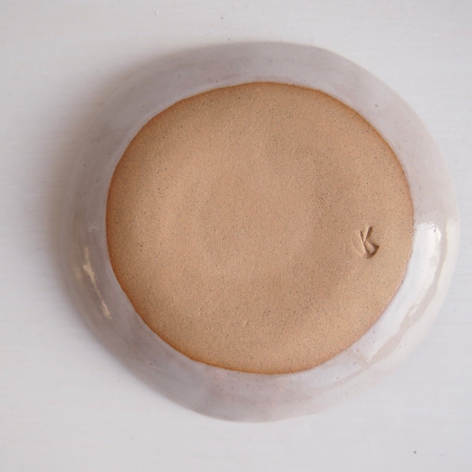 Brown Bob Hair Girl Mini Pottery Face Ring Dish / Plate