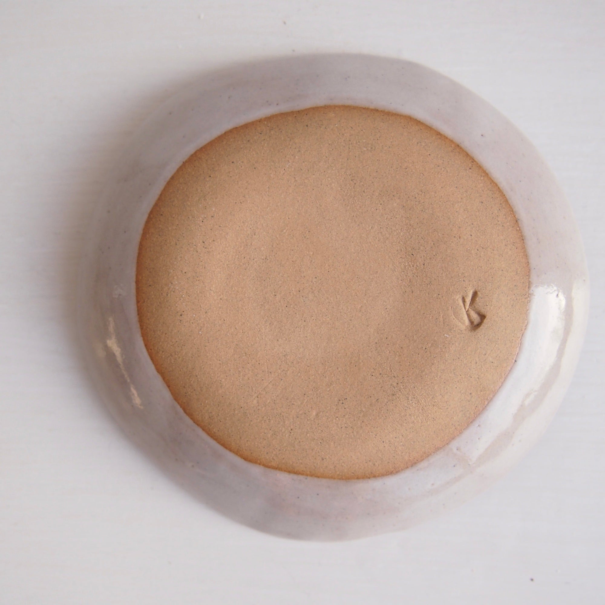 Brown Bob Hair Girl Mini Pottery Face Ring Dish / Plate