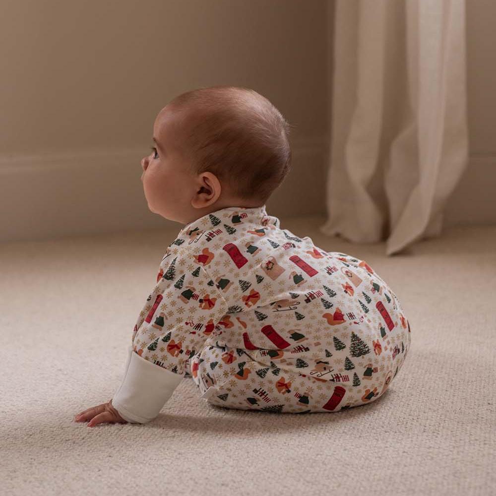Christmas Baby Jersey Sleepsuit - Festive Forest