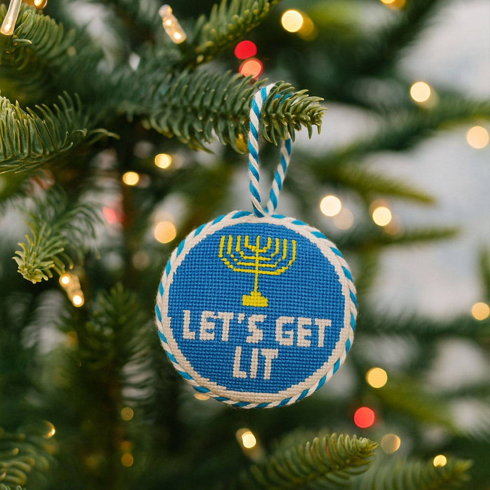 Needlepoint Ornament - Let's Get Lit